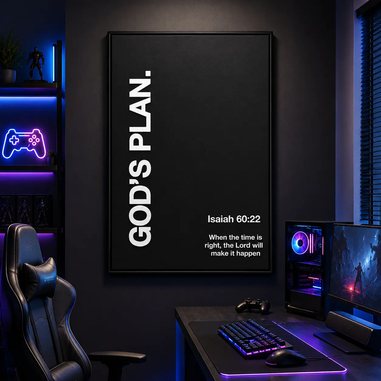 God’s Plan Isaiah 60:22 1-Piece Canvas Wall Art Graphic, Black & White Fade-Resistant Christian Verse Print, Minimalist Faith Decor, Multi-Size Inspirational Artwork, Religious Gift for Loved Ones