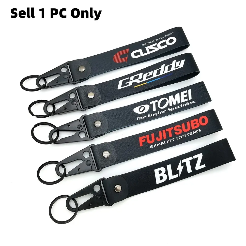 1 Piece JDM Racing Car Key Lanyard Strap with Eagle Claw Clip, CUSCO GReddy TOMEI FUJITSUBO BLTZ Performance Car Brand Keychain, Auto Motorcycle Wrist Key Holder for Car Enthusiast Gift