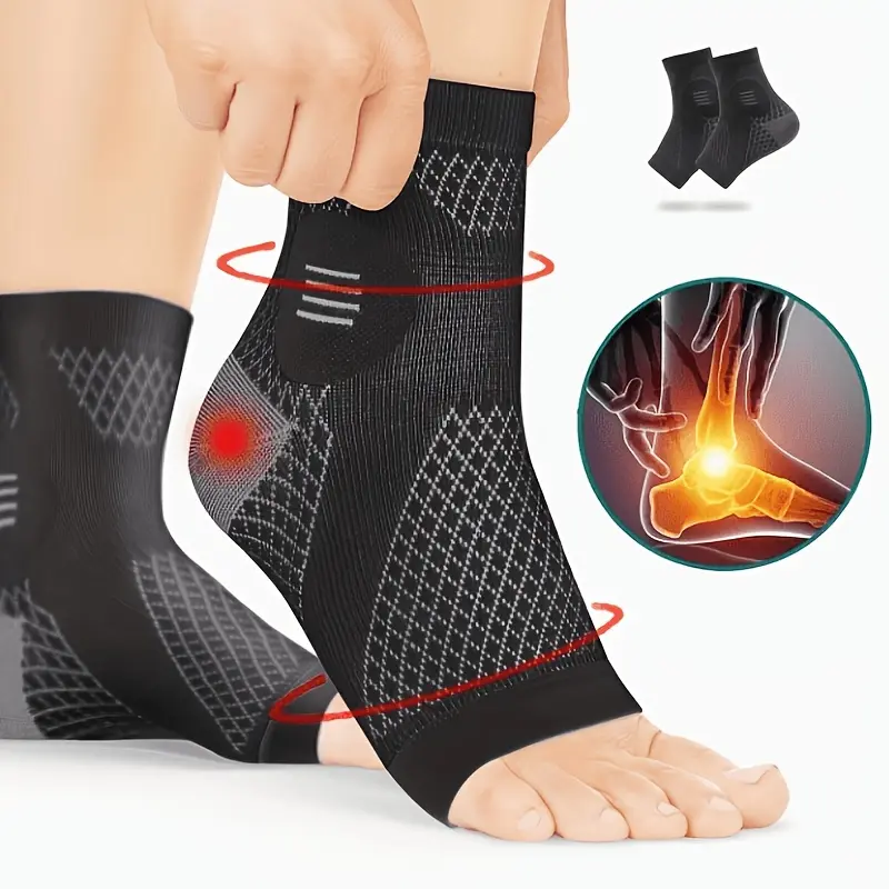 Premium compression foot sleeves feature targeted pressure support on arch and ankle with open-toe design. The elastic foot braces fit daily wear and outdoor activities, usable in four seasons all year round. They are ideal presents for Mother's Day,