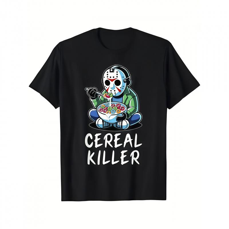 Women's Horror Cereal Mix Graphic T-Shirt Loose Casual Top for Comic-Con Gift for Horror Fans Breathable Playful Design Black winter clothes women trench coat Women's Horror Cereal Mix Graphic T-Shirt Loose Casual Top for Comic-Con Gift for Horror Fans Breathable Playful Design Black winter clothes women trench coat