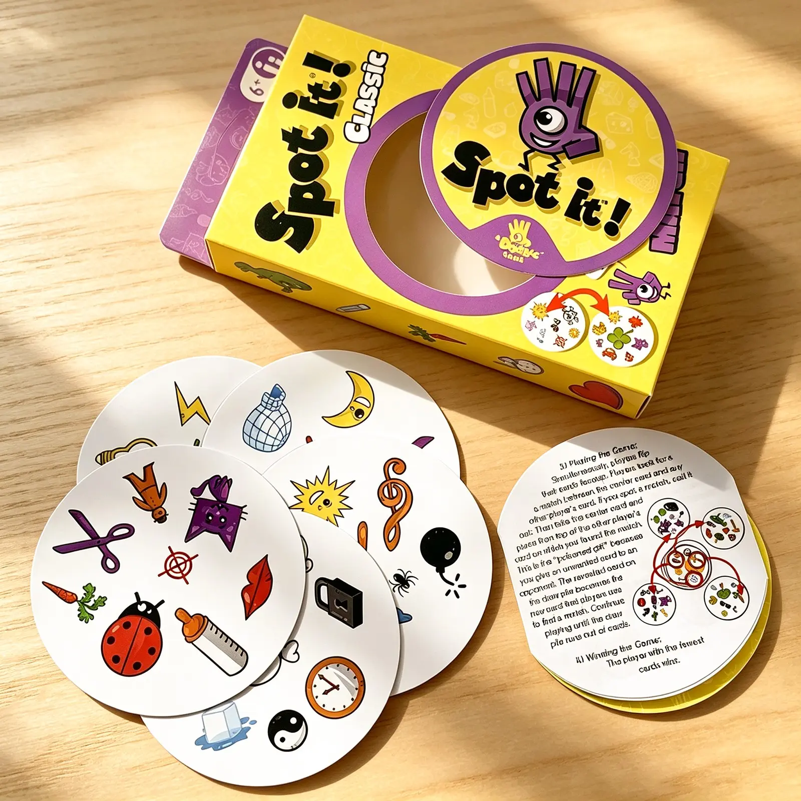 Spot It! Classic Focus Card Game, Family Fun Board Game, Perfect for Home, Friends, School Breaks, Travel, Ages 6+, Brain-Boosting Gameplay