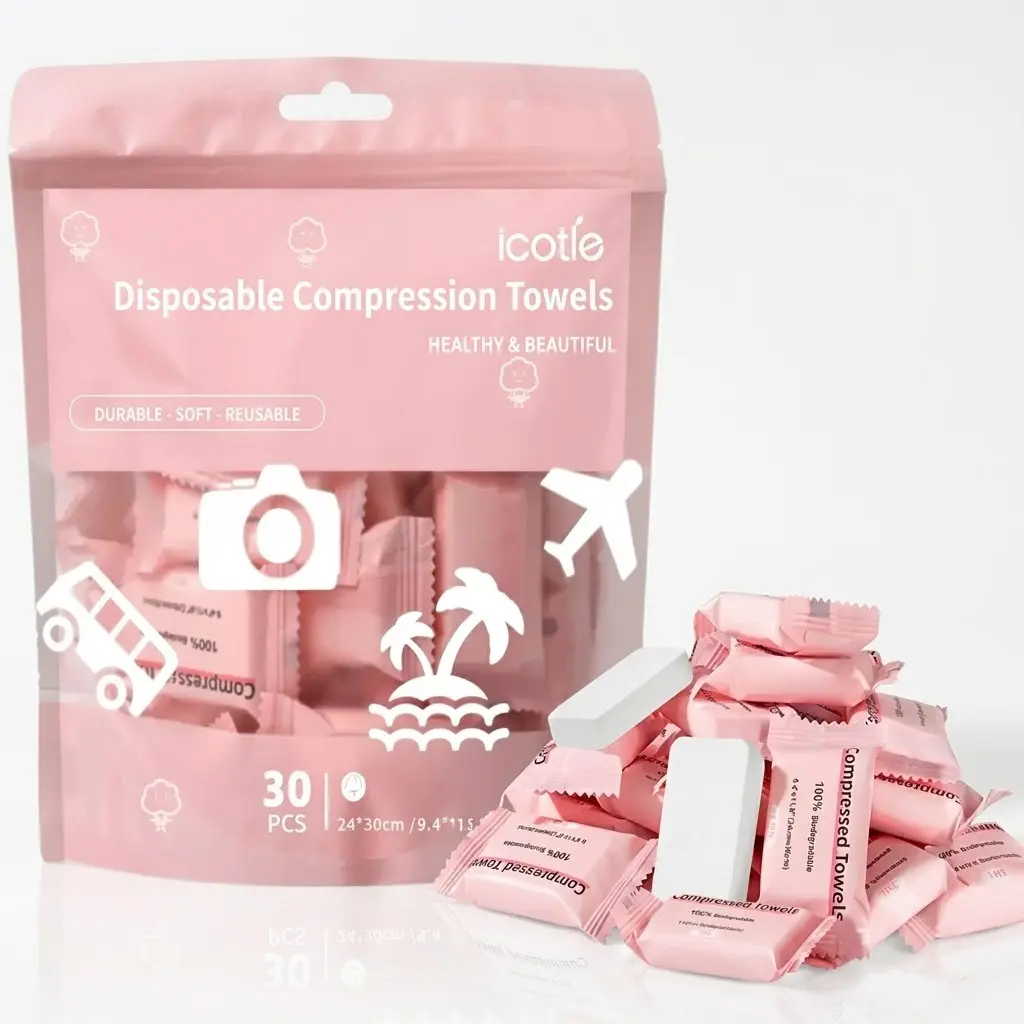 Disposable Compressed Face Towels, 30 Pieces Portable Face Towel Sheets, Travel Instant Expansion, Soft Skin-Friendly, Essential for Camping and Hiking, Facial Cleansing Towels, Facial Cleansing Cloths, Face Cloths For Washing Face