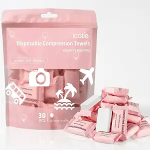 Disposable Compressed Face Towels, 30 Pieces Portable Face Towel Sheets, Travel Instant Expansion, Soft Skin-Friendly, Essential for Camping and Hiking, Facial Cleansing Towels