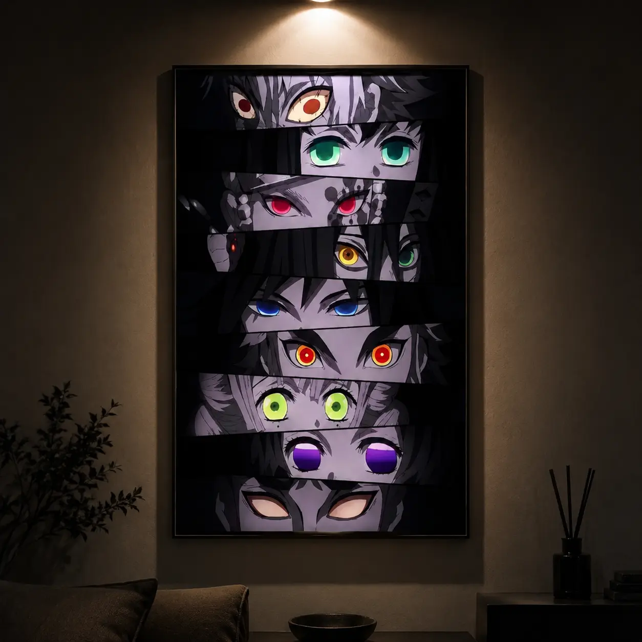 The Eyes Of The Hashira Demon Slayer Anime Poster, Kimetsu No Yaiba Hashira Wall Art Decor, Canvas Print, Japanese Anime Room Decor for Bedroom, Dorm, Gaming Room, Office, Manga Wall Art Gift for Anime Fans