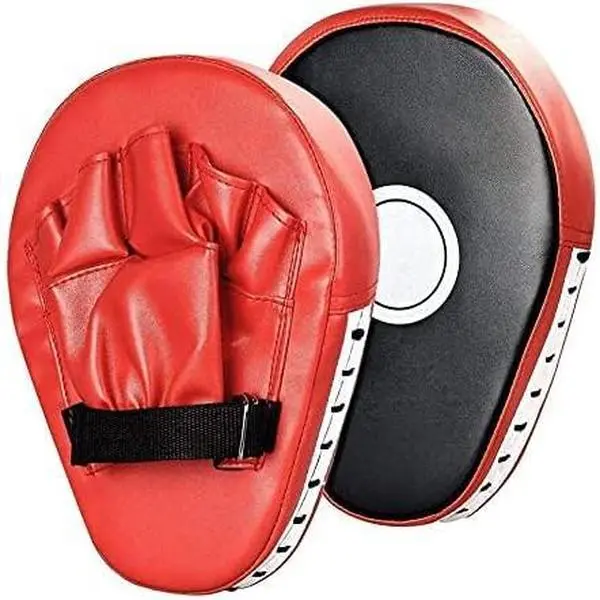 Boxing Curved Focus Punching Mitts- Leatherette Training Hand Pads Karate Muay Thai Training Gloves with Adjustable Strap