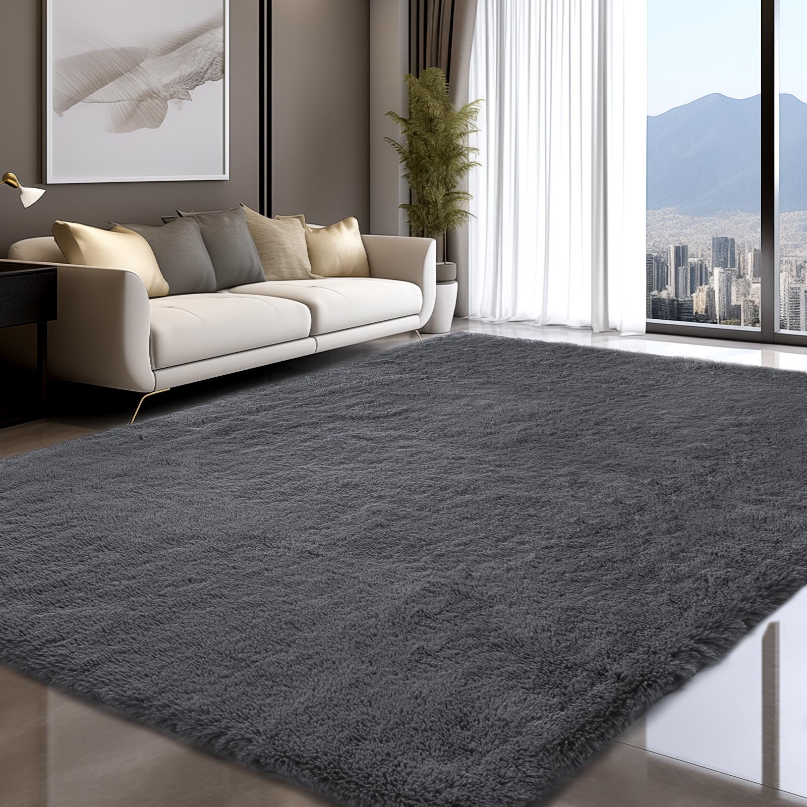 FAMVAL Large Size Plush Rugs Big Fluffy Area Rug Non-slip Soft Shaggy Carpet Mats for Livingroom Bedroom Nursery Home Decor Dark Gray Christmas gifts FAMVAL Large Size Plush Rugs Big Fluffy Area Rug Non-slip Soft Shaggy Carpet Mats for Livingroom Bedroom Nursery Home Decor Dark Gray Christmas gifts