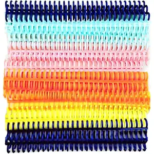 20 count Plastic Click Binding Combs Colorful Spiral Binding Coils 12mm Comb Binding Spines 30 Rings Binder Combs Kits, 30 Ring