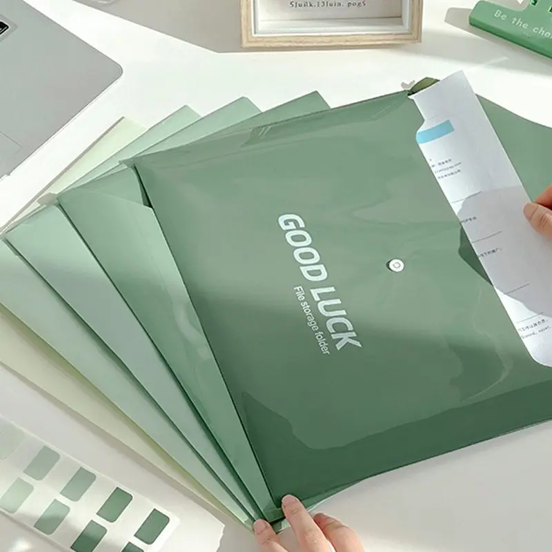 5Pcs Morandi Gradient A4 Clear Document Pouches, Soft Minimalist Style, Thick Waterproof Dustproof Material, Transparent Visible Large Capacity, Easy Classification, Durable, Ideal For Student Exam Papers, Homework & Office Document Storage