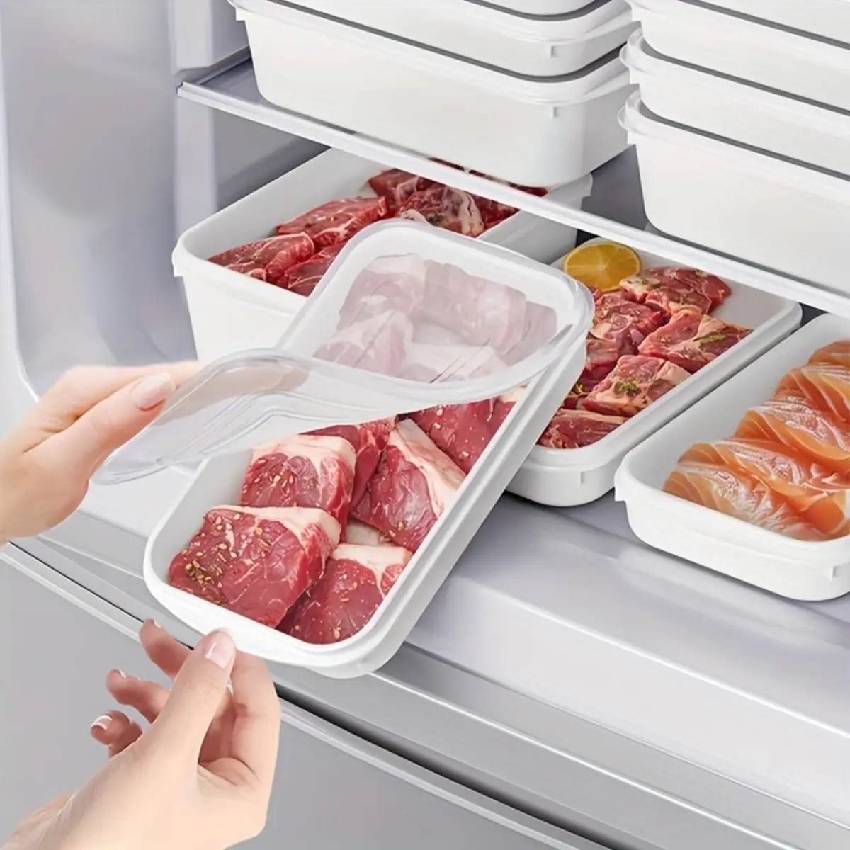 Multi-Purpose Freezer Containers - Food Grade with Dividers & Flip-Top Lids | Microwave Safe for Meal Prep