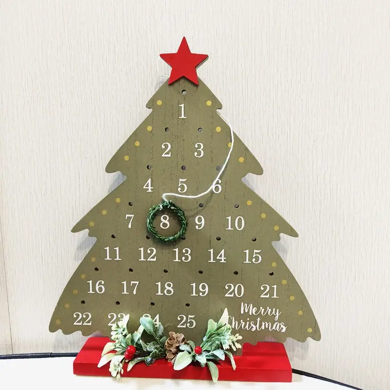 Christmas Countdown Calendar Desktop Decor Wooden Christmas Tree Wooden Craft Wooden Products Bestseller