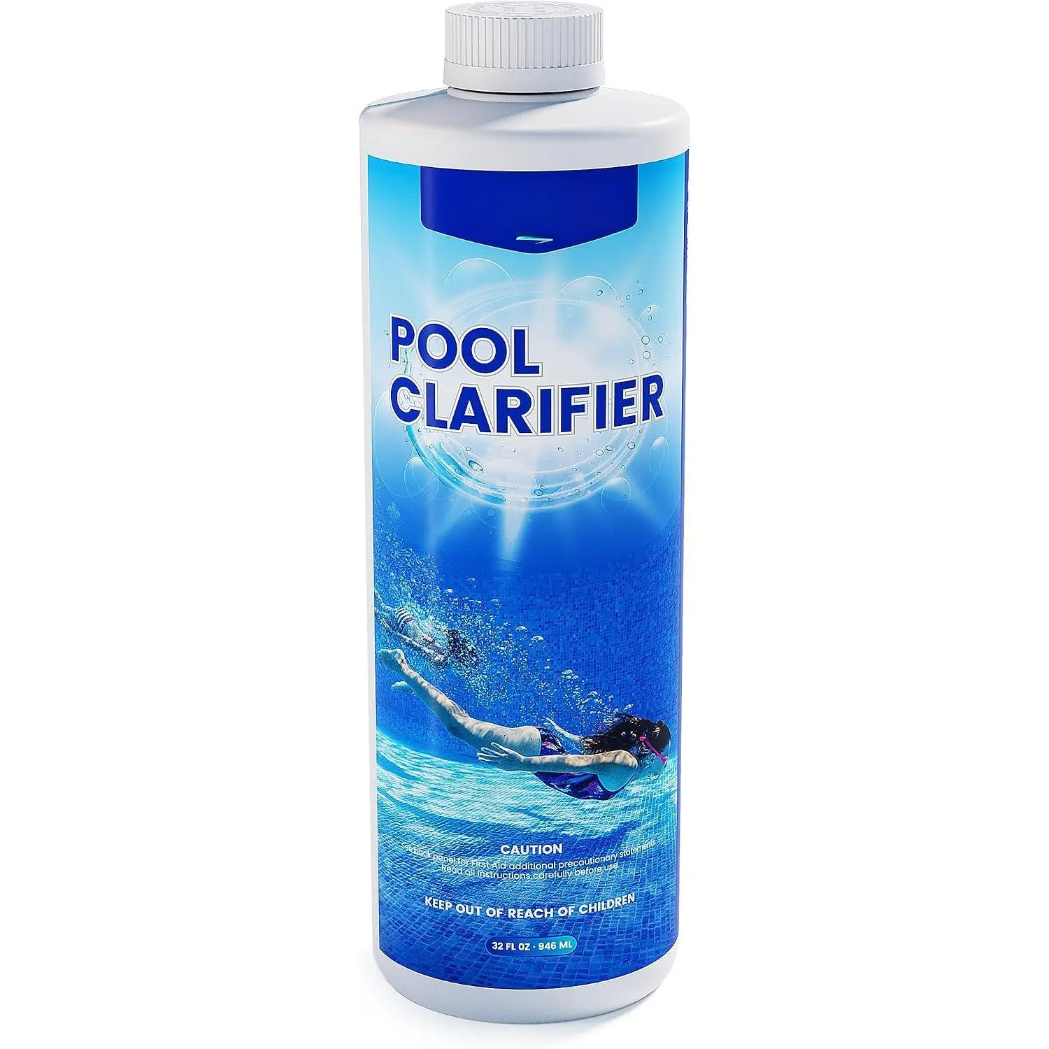 Super Pool Clarifier for Above Ground and Inground Pools, 32 oz | -Acting, Binds Fine Particles,  Clear Water, Boosts Filtration, Works with  Pool Types, Silky-Smooth Water Feel