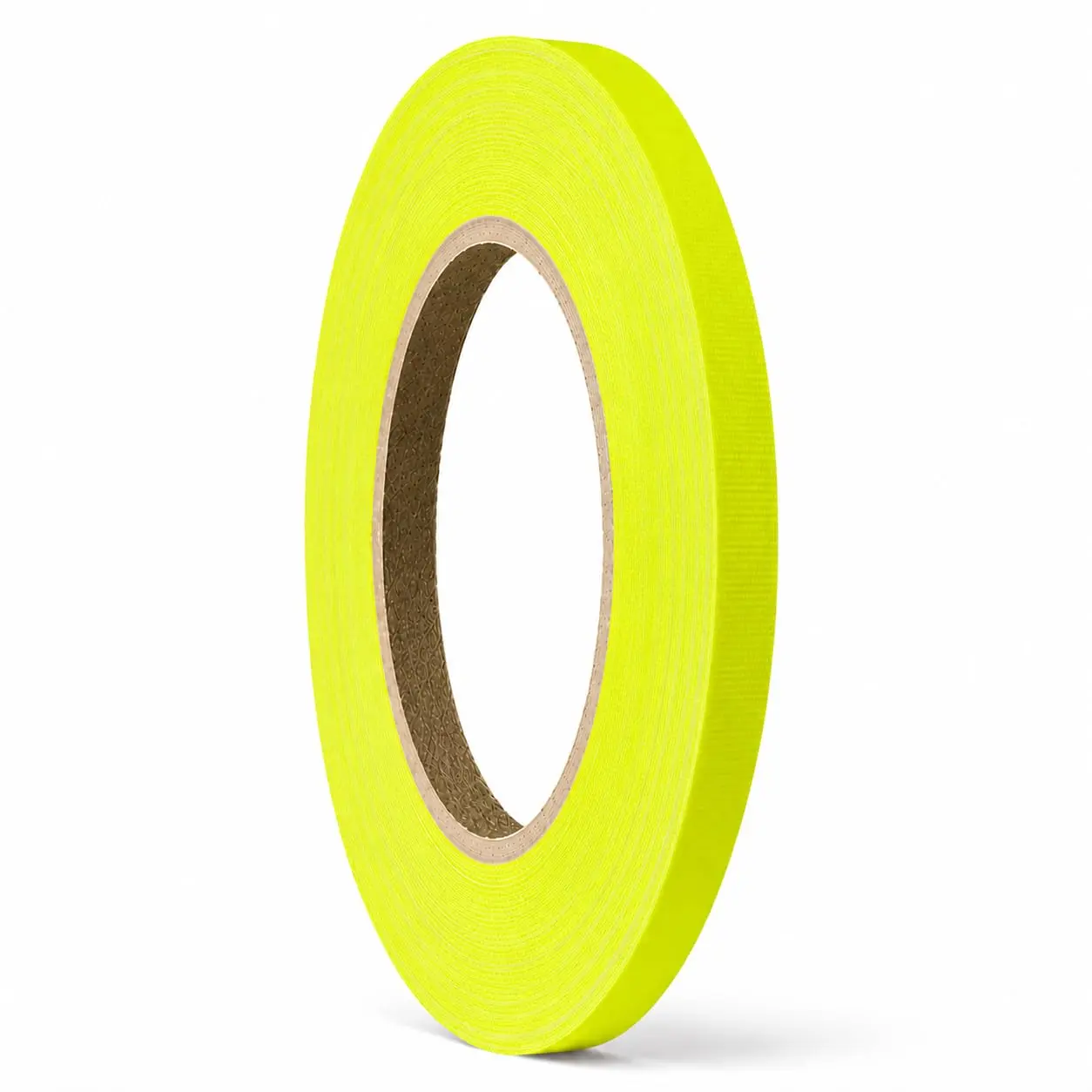T.R.U. CGT-80F Fluorescent Yellow Spike/Gaffers Tape 1/2 in x 60 yd – High-Performance Laminated Tape with Rubber Adhesive for Cables, Floor Lines & Event Production