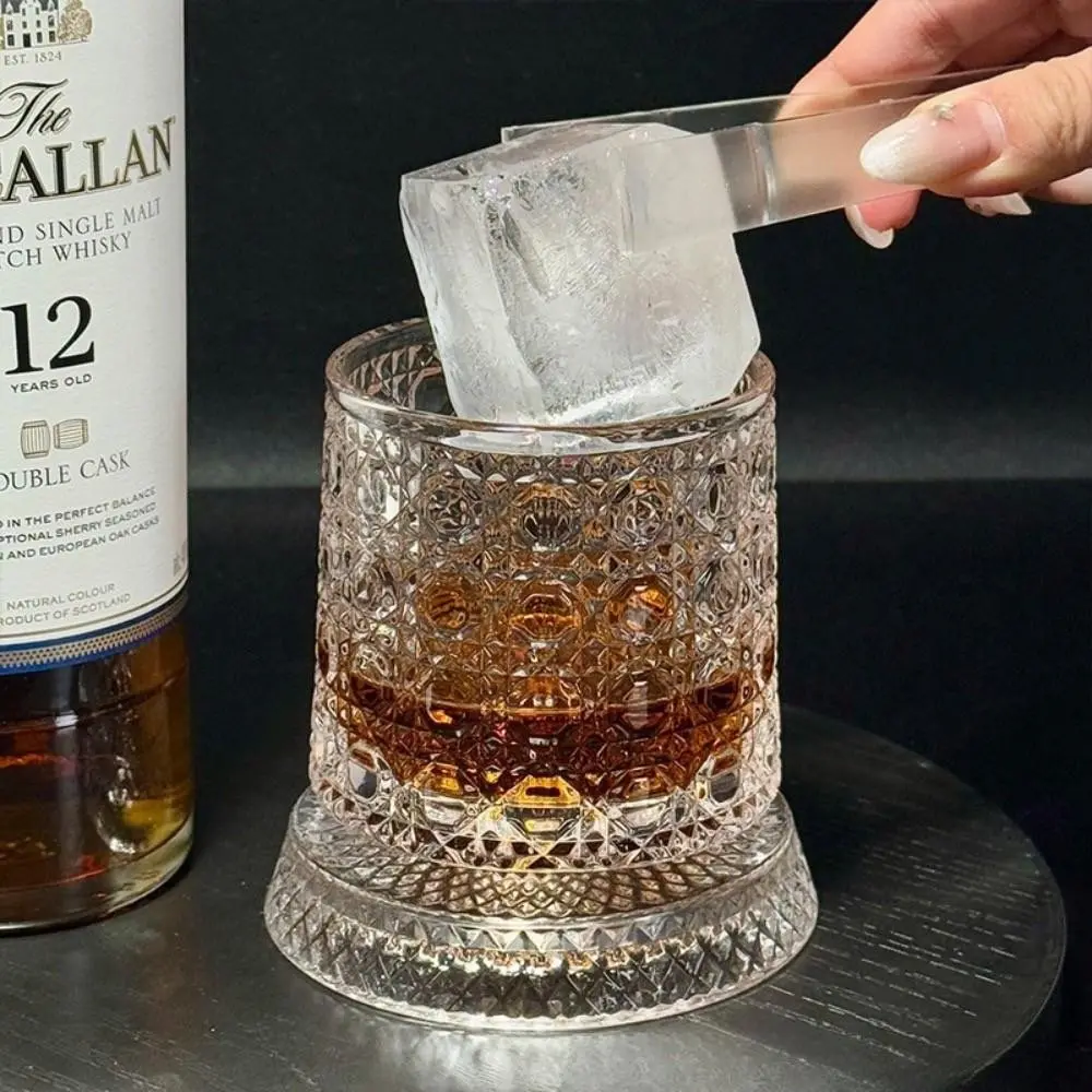 360° Rotating Crystal Glass Cup, Elegant European Bar Gift, Creative Whiskey Glass, Stress Relief Cocktail Cup, Suitable for Bars and Beverages, Crystal Glassware