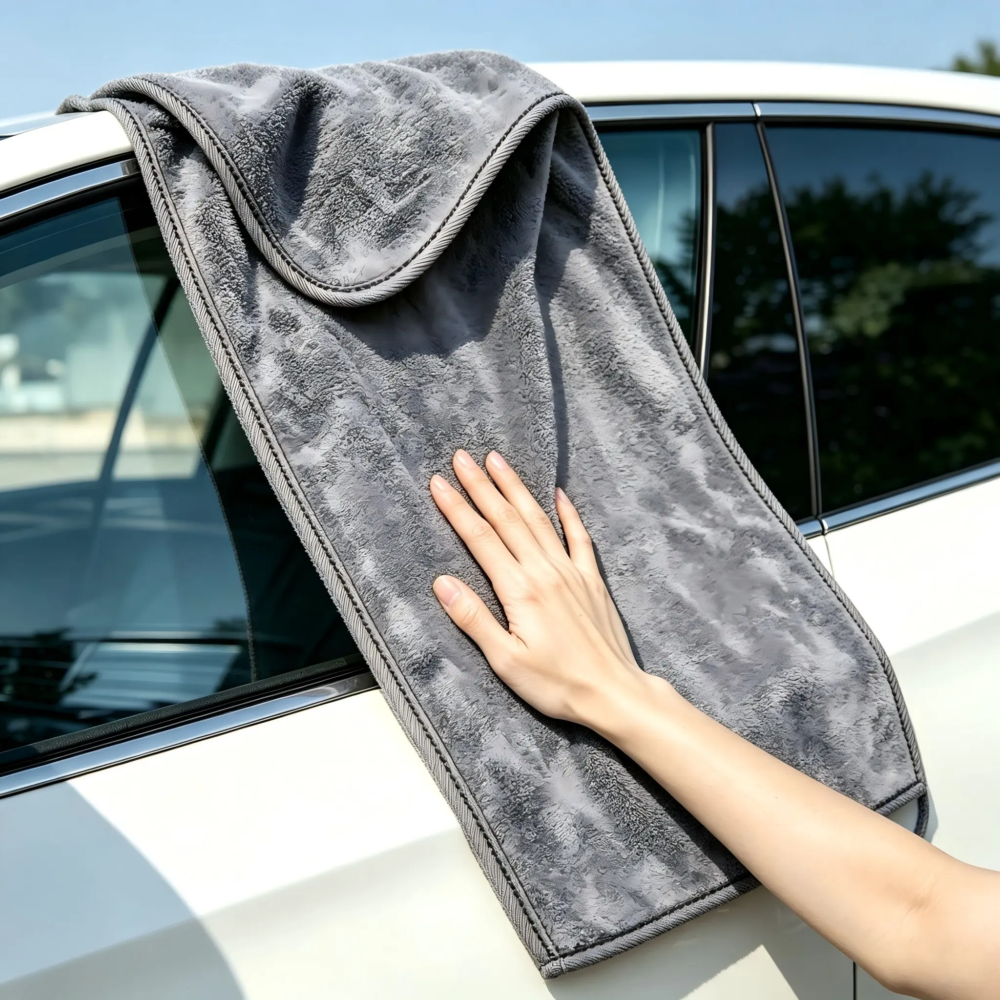 High-End Microfiber Car Towel, Ultra-Absorbent Soft No-Edge Wash Cloth, Interior Dry Cleaning Tool, Automotive Detailing Supplies, Microfiber Towels For Cars
