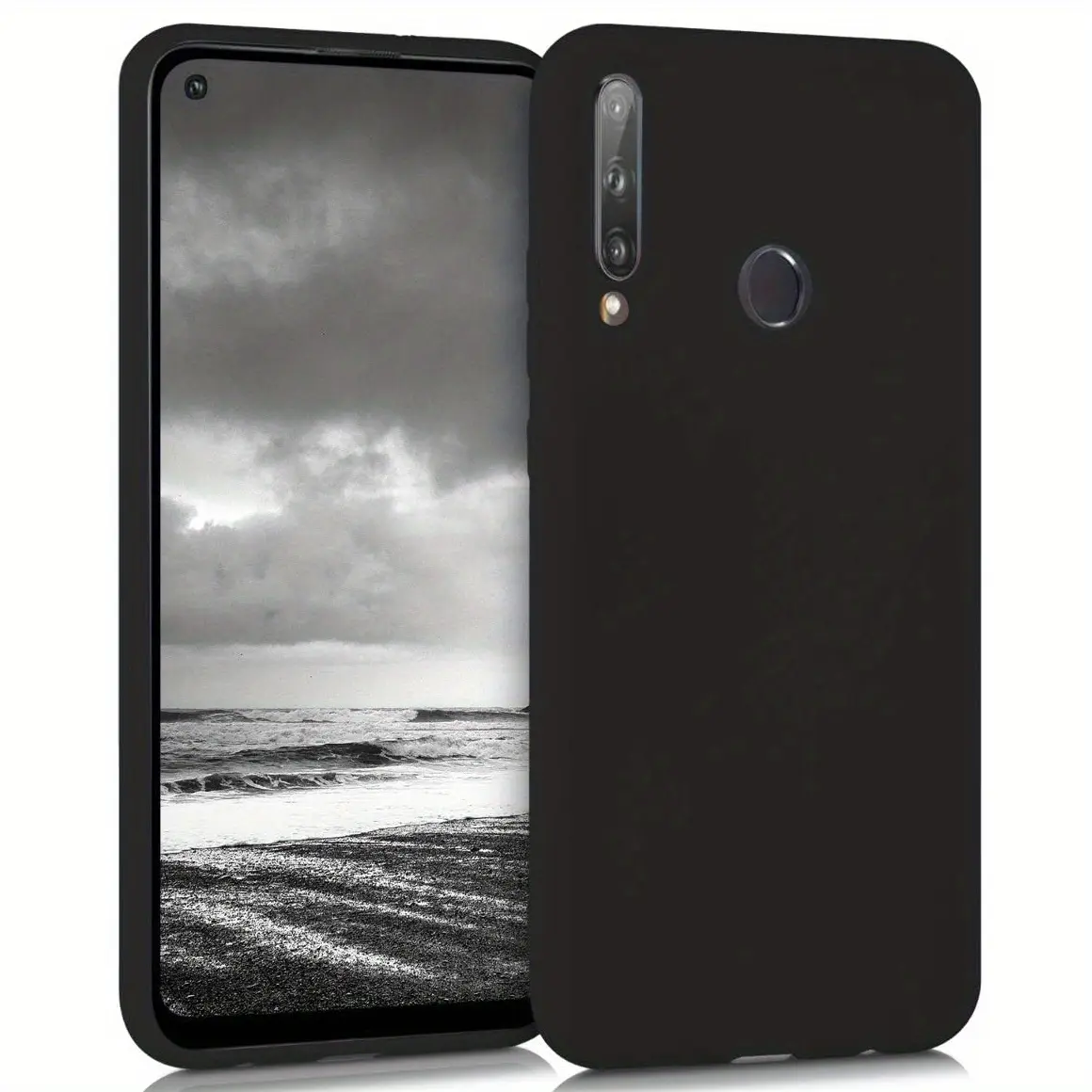 Mobile Phone Case For Huawei P40 Lite E / Huawei Y7P, Slim Shockproof Flexible Black Matt Soft Silicone Protective Phone Case Cover