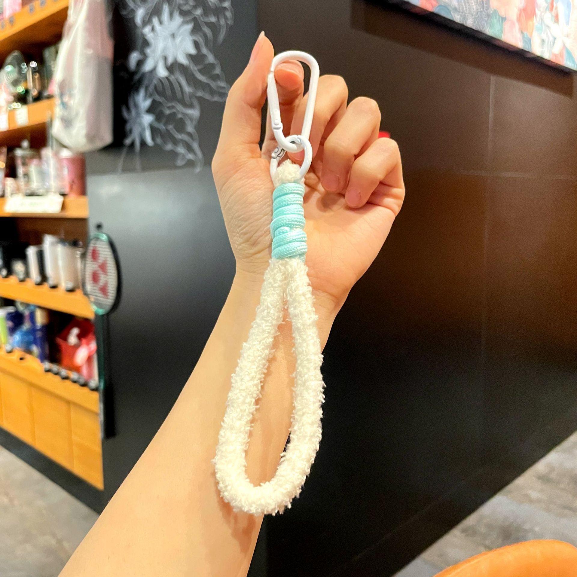 Stuffed braided lanyard key ring colorful small fresh mobile phone lanyard bag key pendant practical mobile phone chain