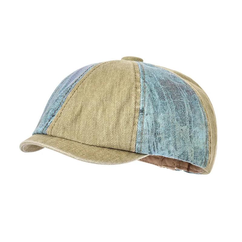 Retro Newsboy Caps Men British Painters Hats Spring Summer Cotton Octagonal Berets Herringbone Gatsby Flat Cap Hip Hop Berets
