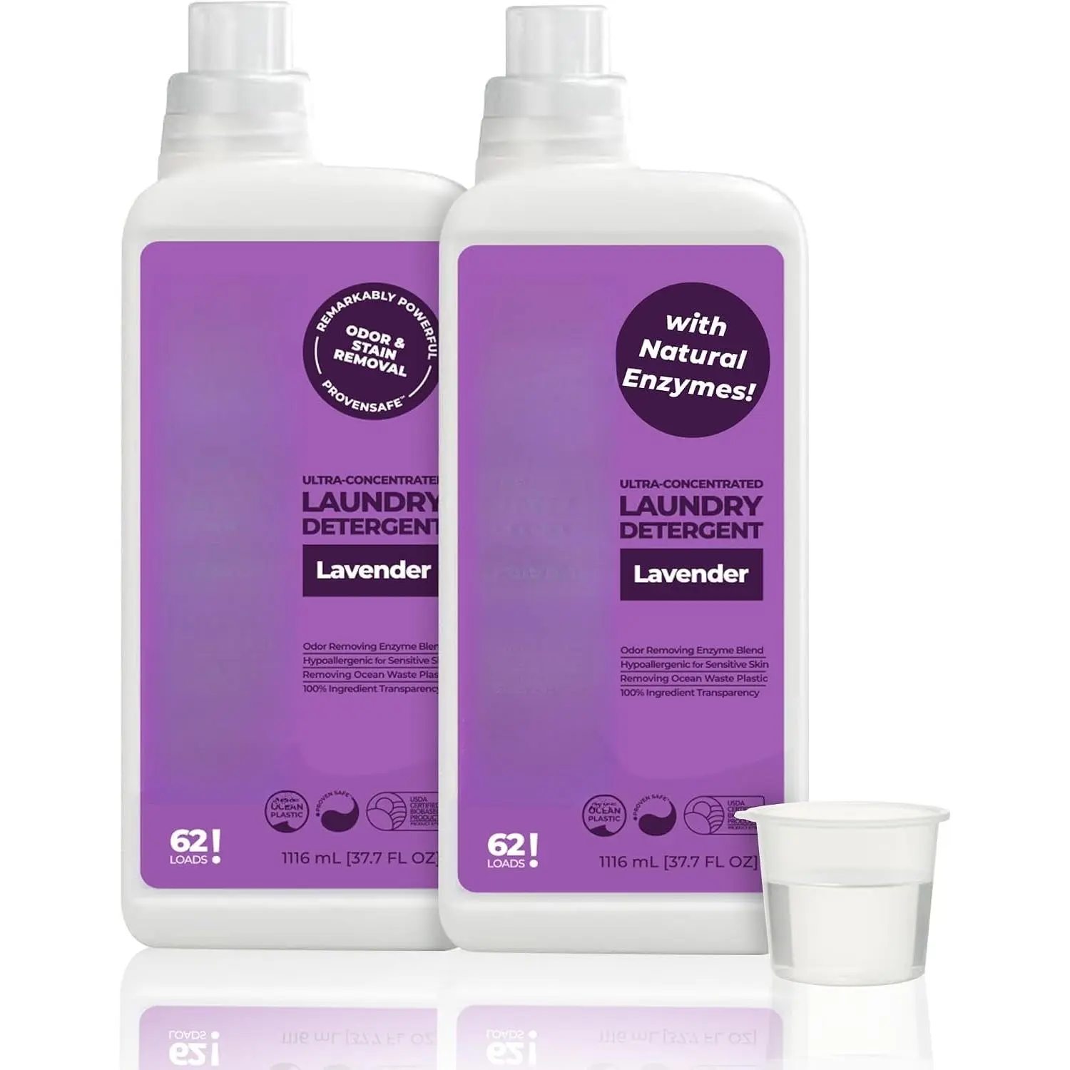 Laundry Detergent, 124 Load. 'Lavender' Essential Oil Liquid Laundry Detergent Washing Soap for  . ProvenSafe™ Cleaning  w/Odor & Stain Remover for Outdoor Gear &  Fabrics