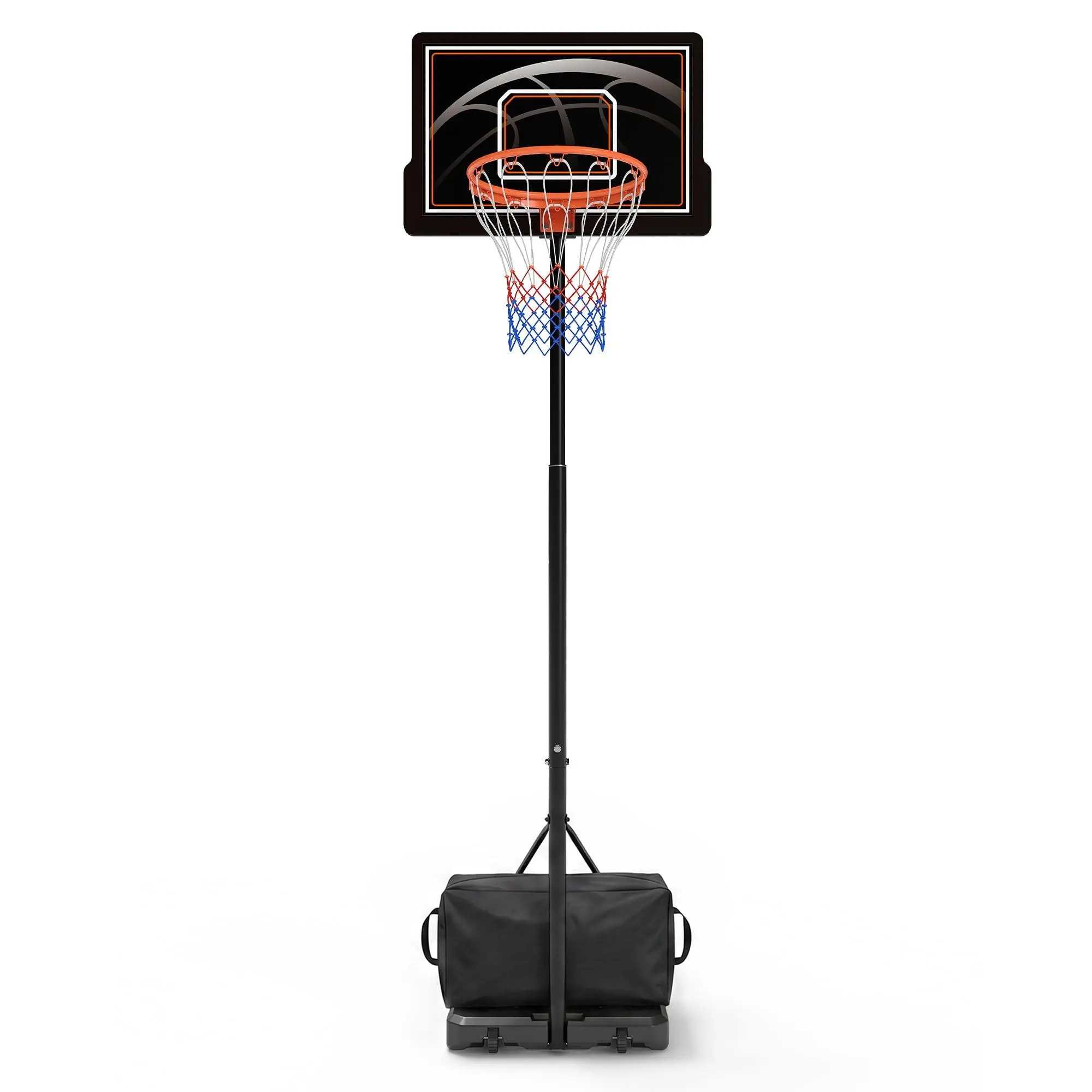 Portable Adjustable Basketball Hoop System - 3-10 ft Height - Heavy-Duty Steel Goal, Fillable Base & Wheels - Outdoor Driveway/Backyard Rim Stand - Black
