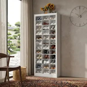Space Saving Vertical Shoe Rack Cabinet, Closed Door Design Large Shoe Organizer, 12 Layer Household Shoe Storage Unit, 36 Pairs Capacity Widened Compartment Shoe Cabinet For Home Hallway Bedroom Use