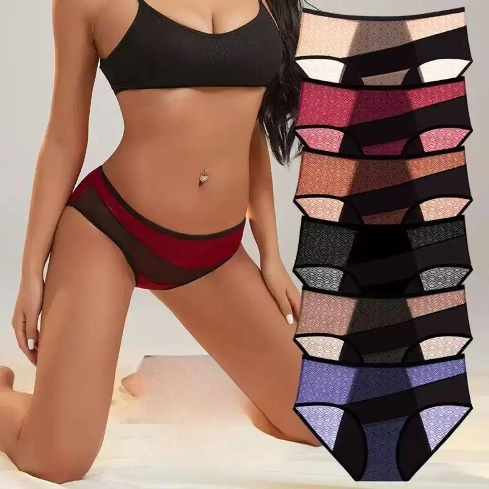 Women's 6PCS Plus Size Mid-Rise Reusable Period Underwear - Lady's Basic Casual Protective Gear, Soft Breathable Comfortable Fabric, Full Leak Protection, Absorbent, Fits Daily Sports & Outdoor Use