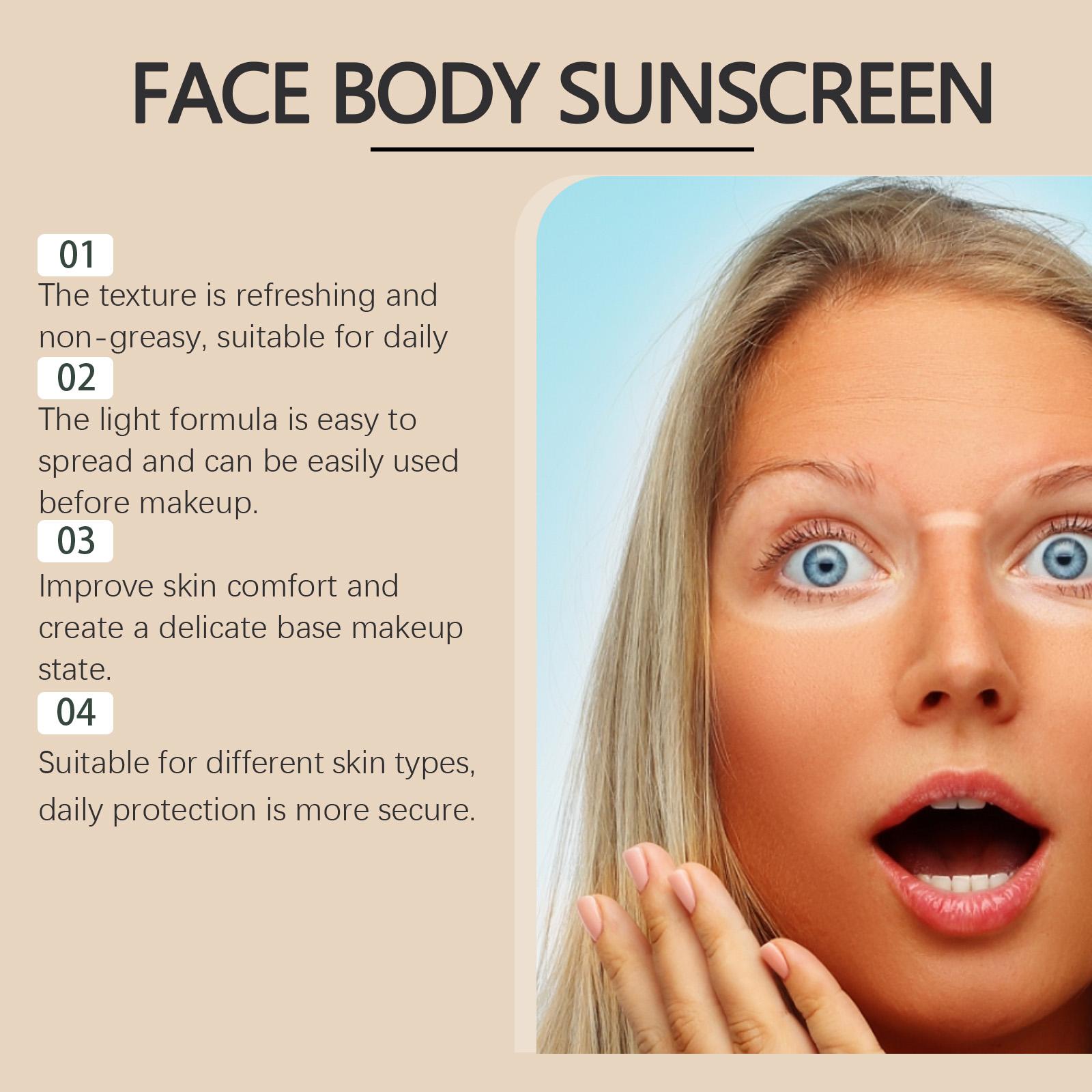 Hoygi Lightweight Protective Cream UV Protection Body Skin Moisturizing Isolation Summer Outdoor Protective Cream