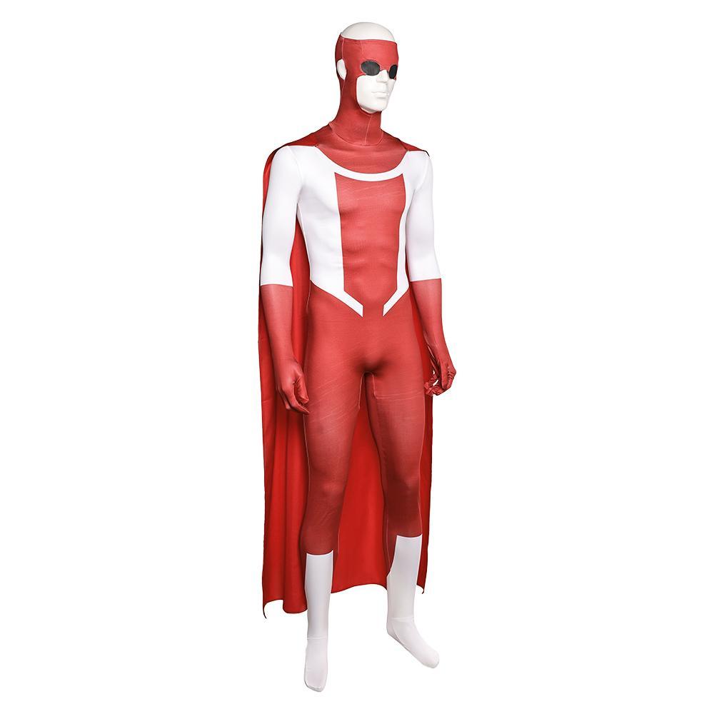 Cartoon Invincible Mark Grayson Cosplay Jumpsuit Costume Season 3 Fantasia Cloak Men Red Suits Halloween Carnival Party Clothing