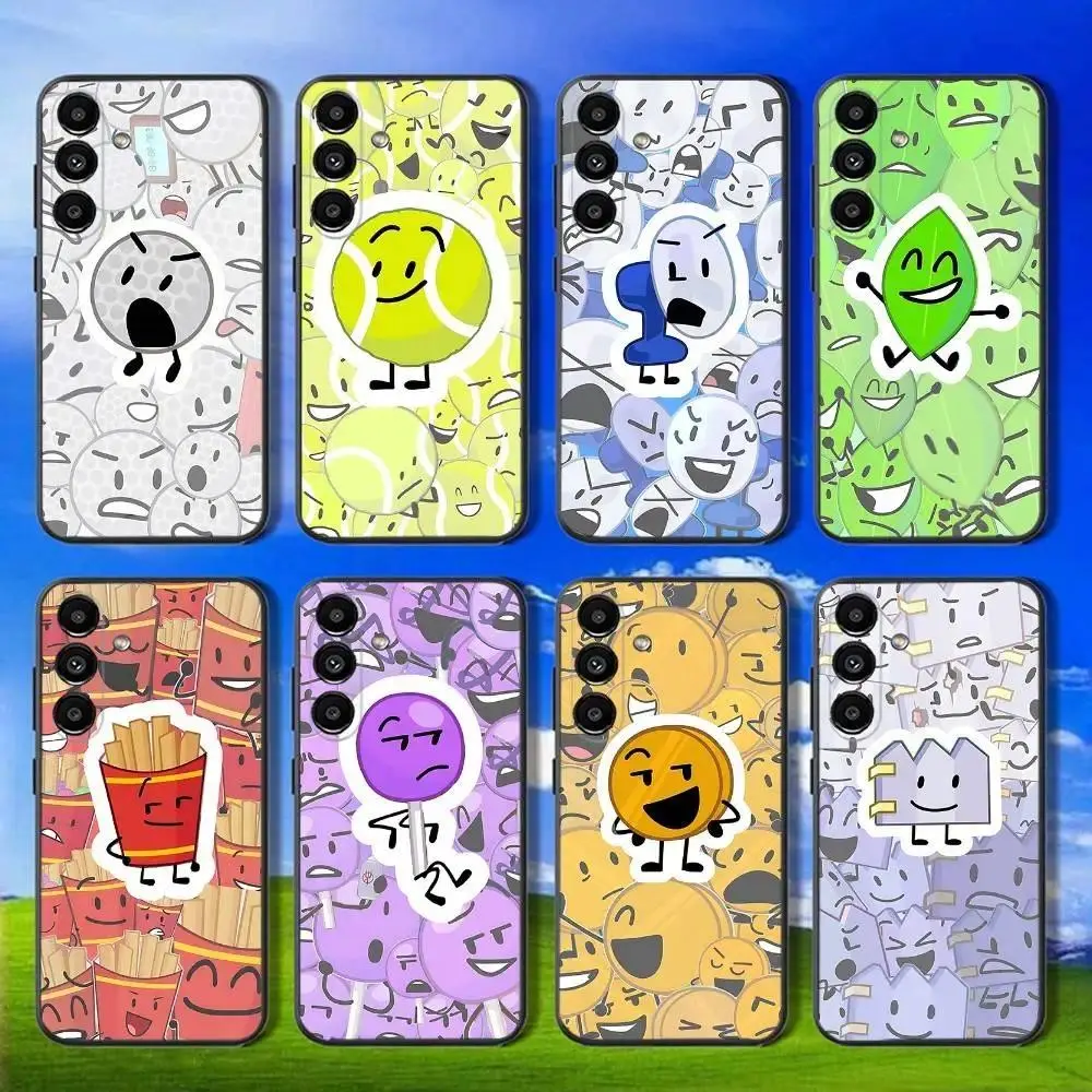 BFDI Battle For Dream Island Cartoon Phone Case Soft Black Shockproof Shell For iPhone 11-17 Pro Max/Plus & Samsung Galaxy S23-S25