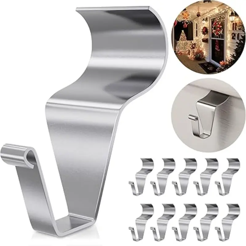 Vinyl Siding Hooks Hanger, 10-Pack Heavy-Duty Stainless Steel, No Hole Siding Hanging Hangers, Outdoor & Holiday Decor, Home Essentials