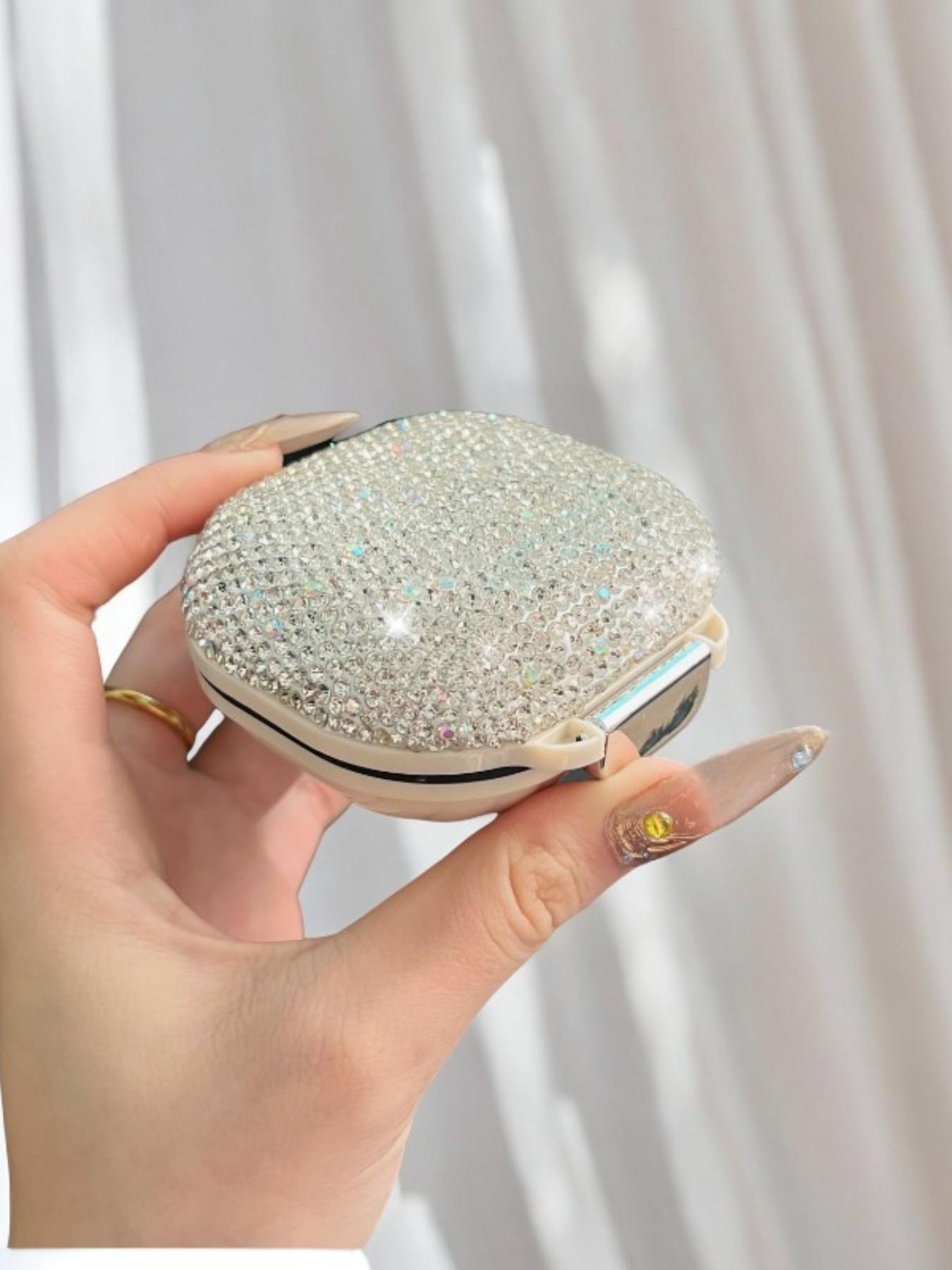 Luxury Diamond-Encrusted Portable Medicine Box, Week Travel Pill Organizer, Waterproof Mini Shell Storage Case, Starry Seven Days Secret Chamber