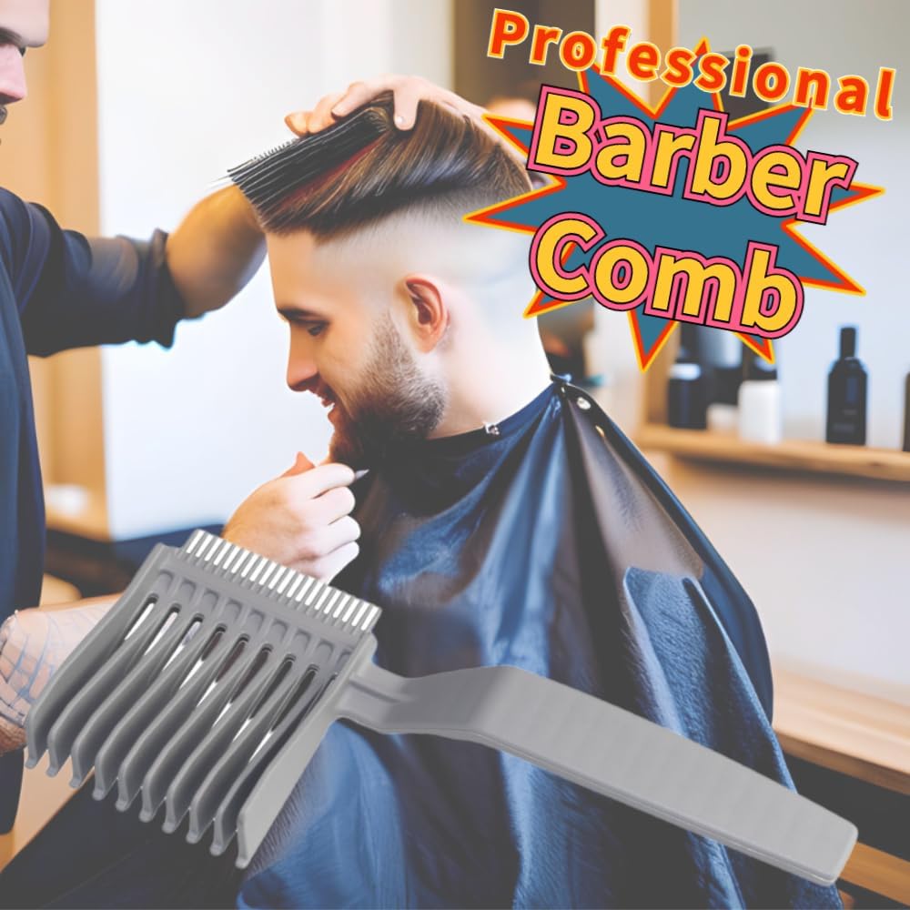 3-pcs Men's Barber Fade Combs Clipper Comb Gradient Comb Oil Head Caliper Comb Positioning Flat Top Comb