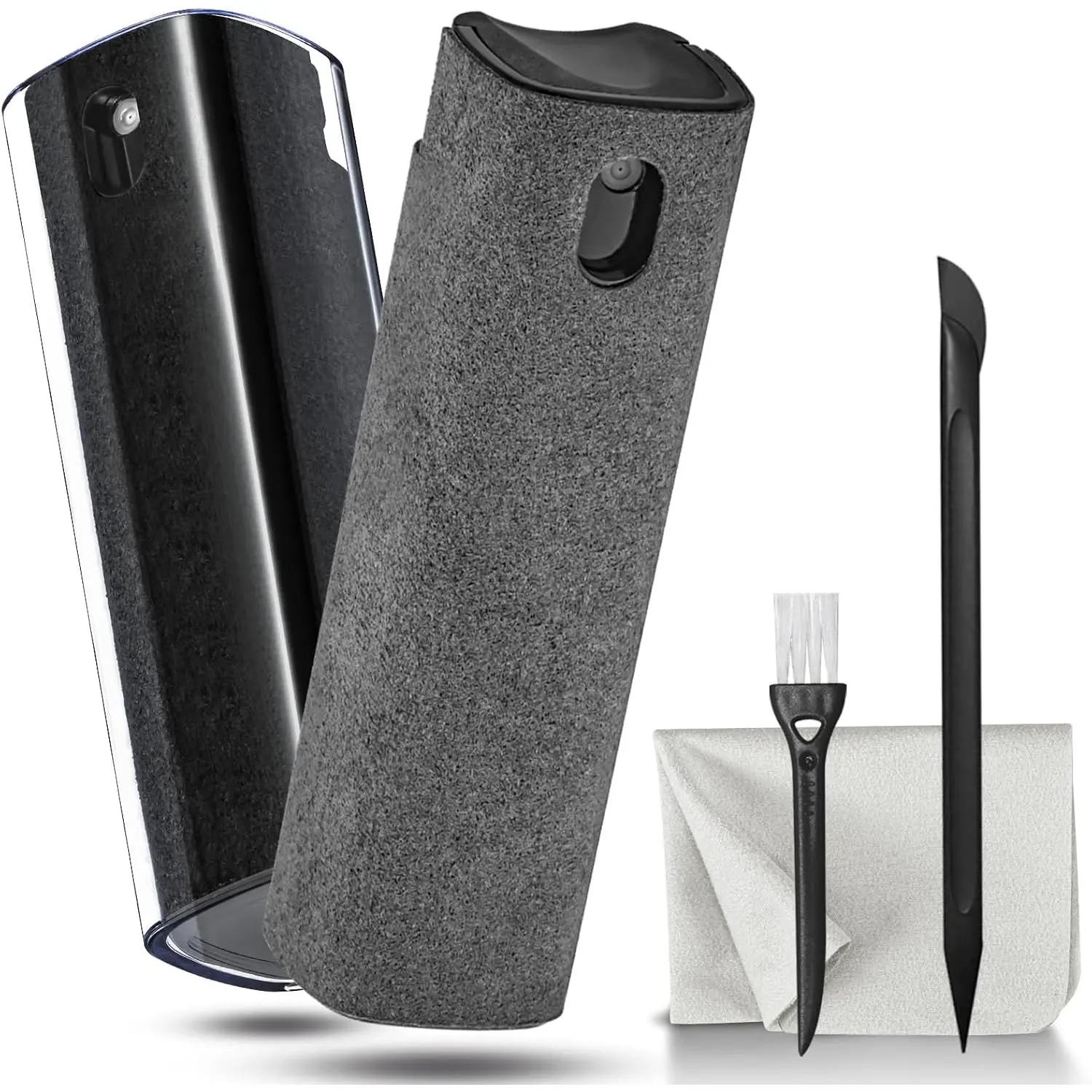 2 Pack Screen Cleaner  and Wipe for Laptop  and  Screens, Phone Touchscreen Mist Cleaning Kit for Cellphone, Tablet, PC, , LCD, Eyeglass, , iPad,  Pro - Black and Grey