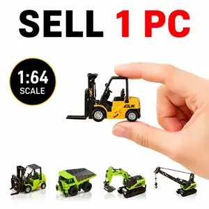 1:64 Alloy Remote Control Engineering Vehicle Set, 2.4g + APP Dual Control, Forklift/dump Truck/excavator/crane, Kids Toy Gift, Rechargeable Battery，The perfect gift for Christmas, Halloween, and Thanksgiving