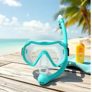 Dry Top Snorkel Mask Set Anti-Fog UV Protection Adult Swimming Diving Goggles