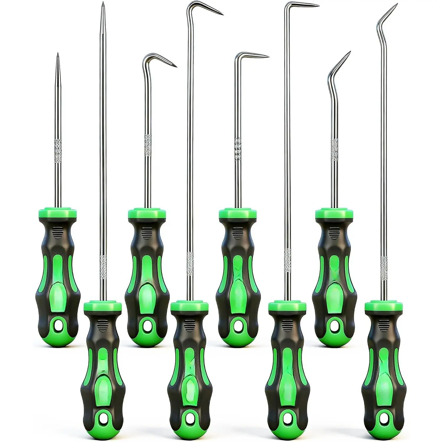 8- Mini Hook and Pick Set, 4 count 8.6'' & 4 count 5.7'' Precision Automotive Picks  Set for  Auto Oil Seal, Mechanic Picking Kit, Puller Remover