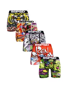 Men's Printed Long Boxers Briefs Underwear Comfortable Fit, Ideal for Daily Wear, Fashion Design, Suitable for All Seasons