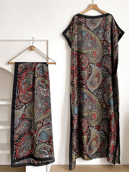 Women's Elegant Soft Warm Shawl & Scarf Set, Casual Trendy Long Scarf & Shawl, Fashionable Accessories for Women & Girls for All Season