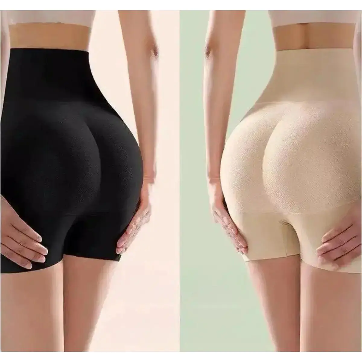 Women's Seamless Butt-Padded Boyshorts - High-Elastic, Plain Breathable Satin Shapewear with Tummy Control, Booty Lifting, Invisible Second-Skin Fit for Dresses, Jeans, Special Occasions