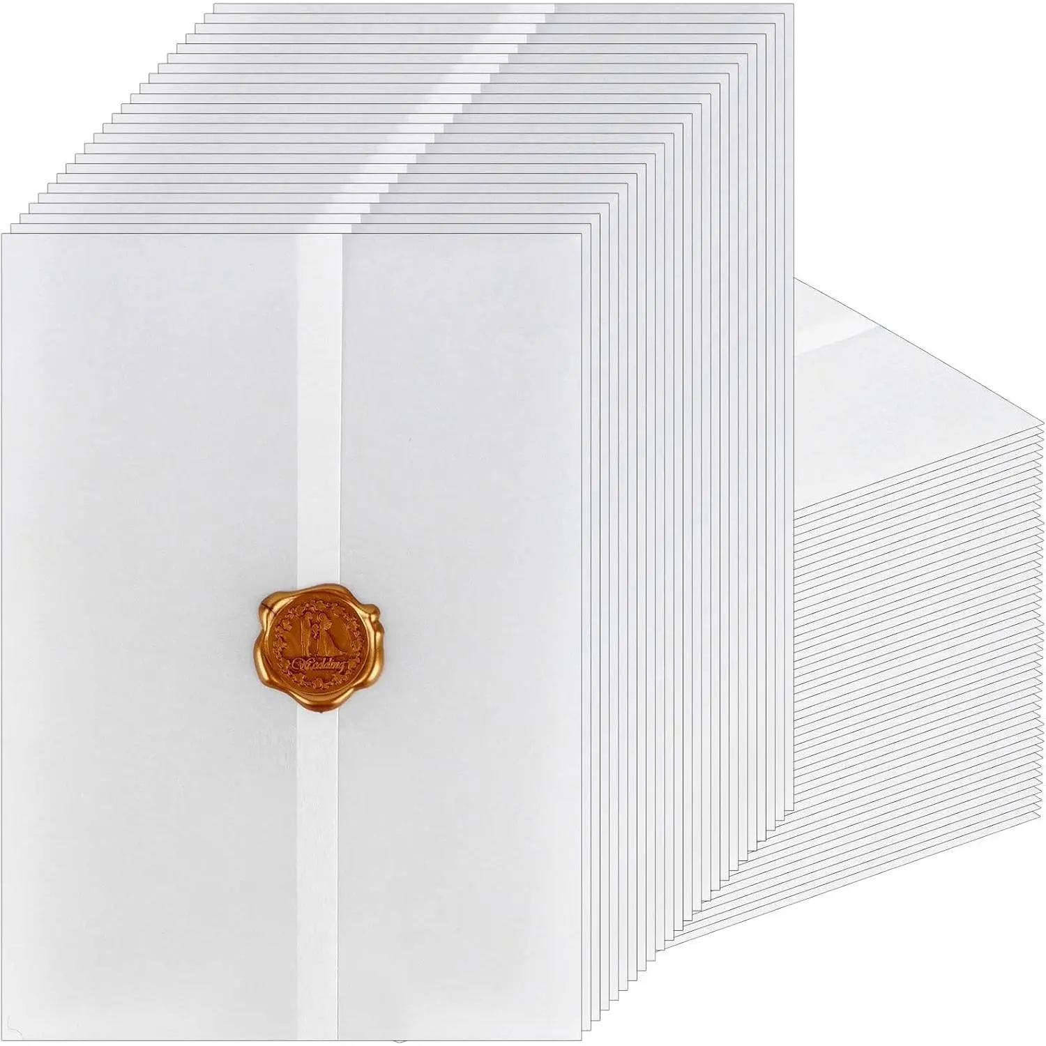 150 count Pre-Folded Vellum Jackets for 5 x 7 Invitations White Translucent Arts and Crafts Vellum Paper Wedding Invitations Folded Vellum Paper Wraps for DIY Photos Postcards Scrapbook Envelopes