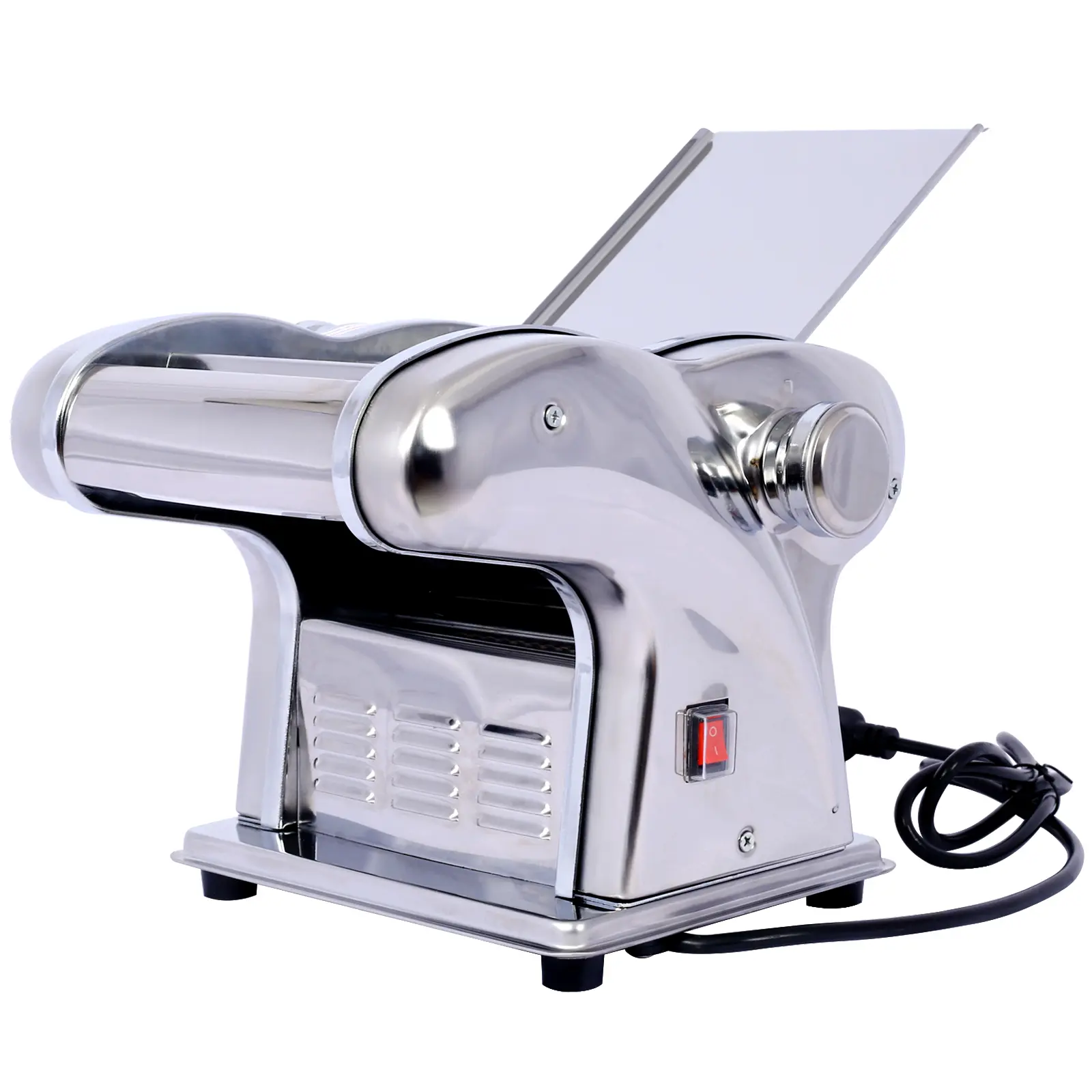 ARCH Electric Pasta Maker Noodle Machine with 3 Blades 2.5mm Round 4mm Flat 9mm Wide Adjustable Thickness 1-4mm Stainless Steel Dough Roller Cutter for Home Kitchen Fresh Pasta Dumpling Wonton Wrappers 110V 135W Silver, Silver Color Options