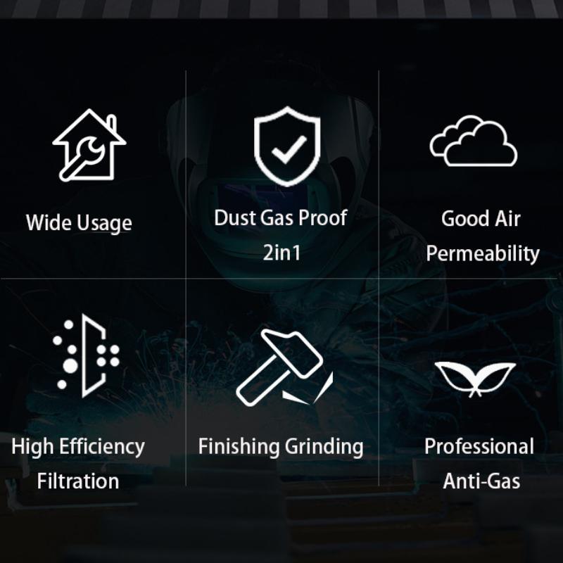 Reusable Full Face Mask with Filter, 17 in 1 Full Face Mask, Dustproof Gas Mask Suitable for Painting, Woodworking, Construction, Grinding, Chemical, Dustproof Gasproof Mask