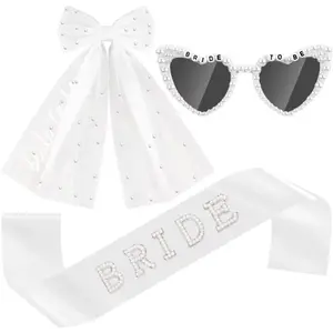 Bride to Be Accessory Set Featurin Veil Sash And Sunglasses Bachelorette Party Accessories For Bridal Shower Wedding decor