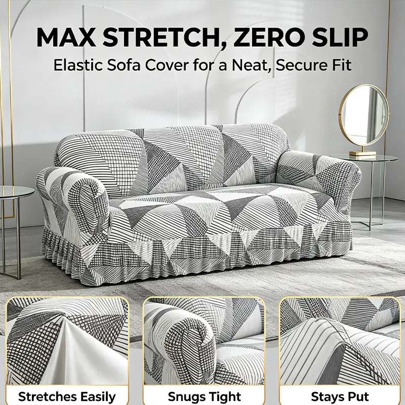 Viral Home Must-Have! High Stretch Sofa Covers for 1/2/3 Seater Couches, Durable & Soft Fabric, No-Slip Skirt Design, Protects from Stains, Spills & Pet Hair – The Ultimate Furniture Refresh for Every Home!