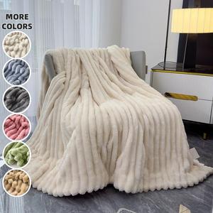 solid color double sided plush blanket, 1/2 counts soft warm throw blanket, air-conditioned room accessories blanket, multifunctional blanket for home office camping car travel, bedroom accessories, gift for mom, room accessories, soft comfy blanket