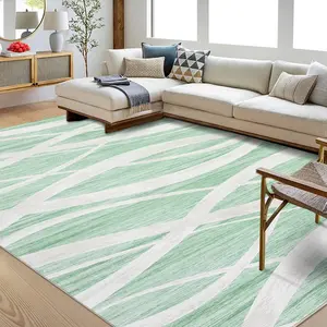 GARVEEWashable Area Rugs: Modern Wave Distressed Design, Non-Slip, Low Pile, Non-Shedding, Foldable for Living Room, Bedroom, Dining, Office, Nursery - Available in Multiple Sizes and Colors