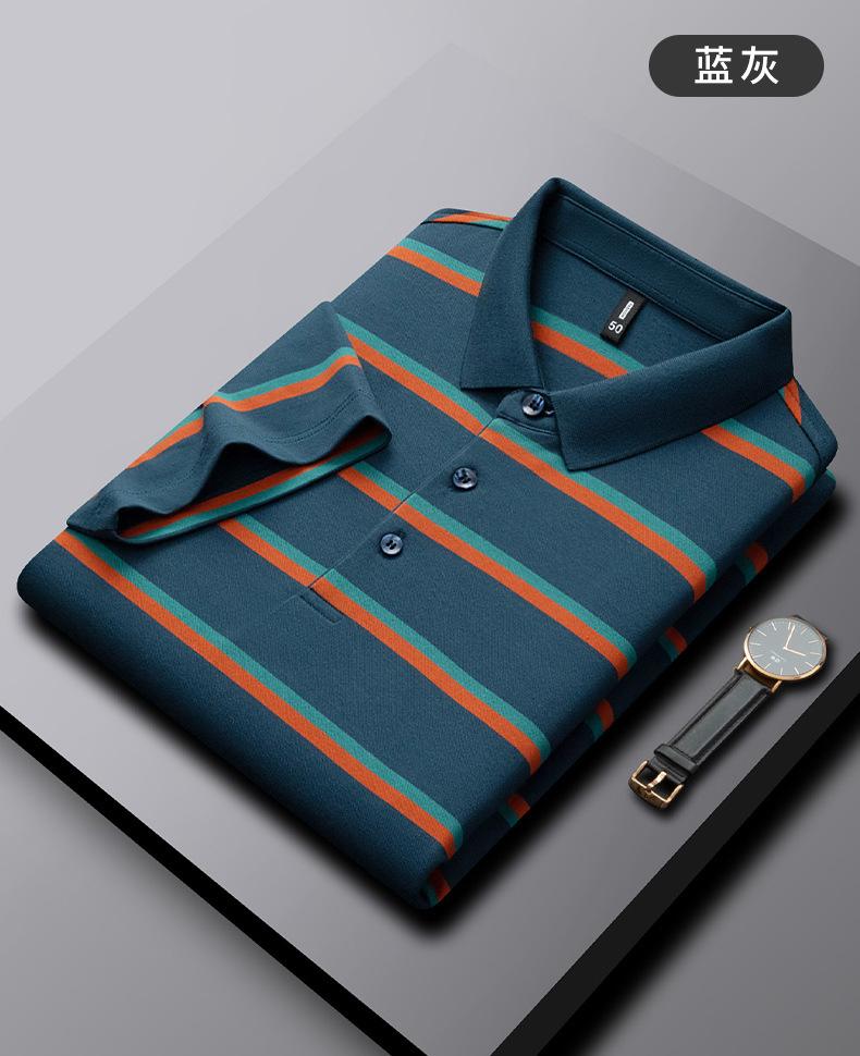 Slim-fit embroidered short-sleeve regular fit casual fashion men's middle-aged business polo shirt