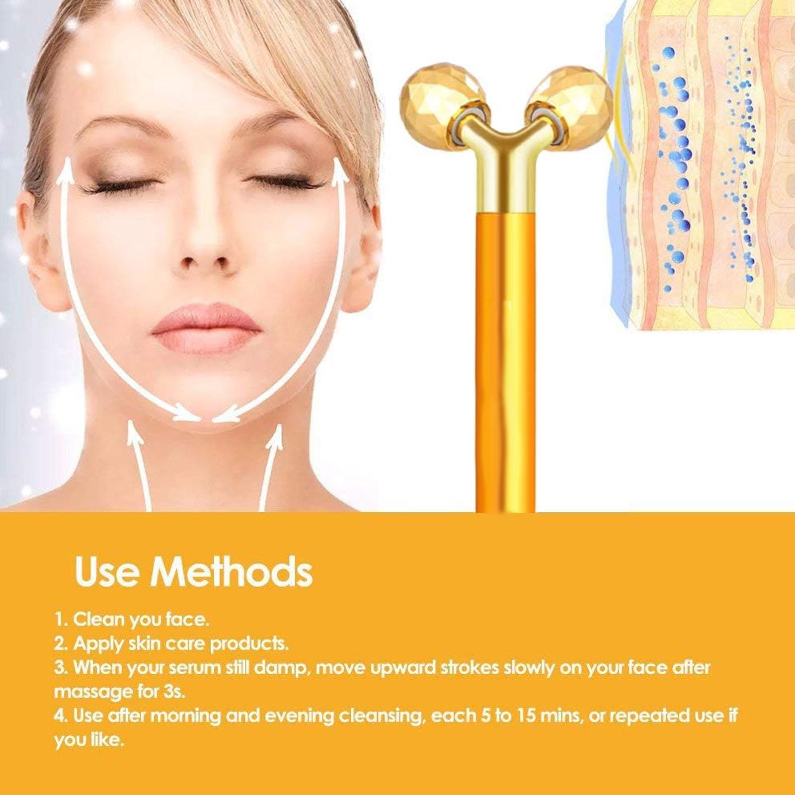 Electric Face Massager, 1 Box 3D Roller & T Shape Facial Roller Massager Kit, Skin Care Tools for Women & Men