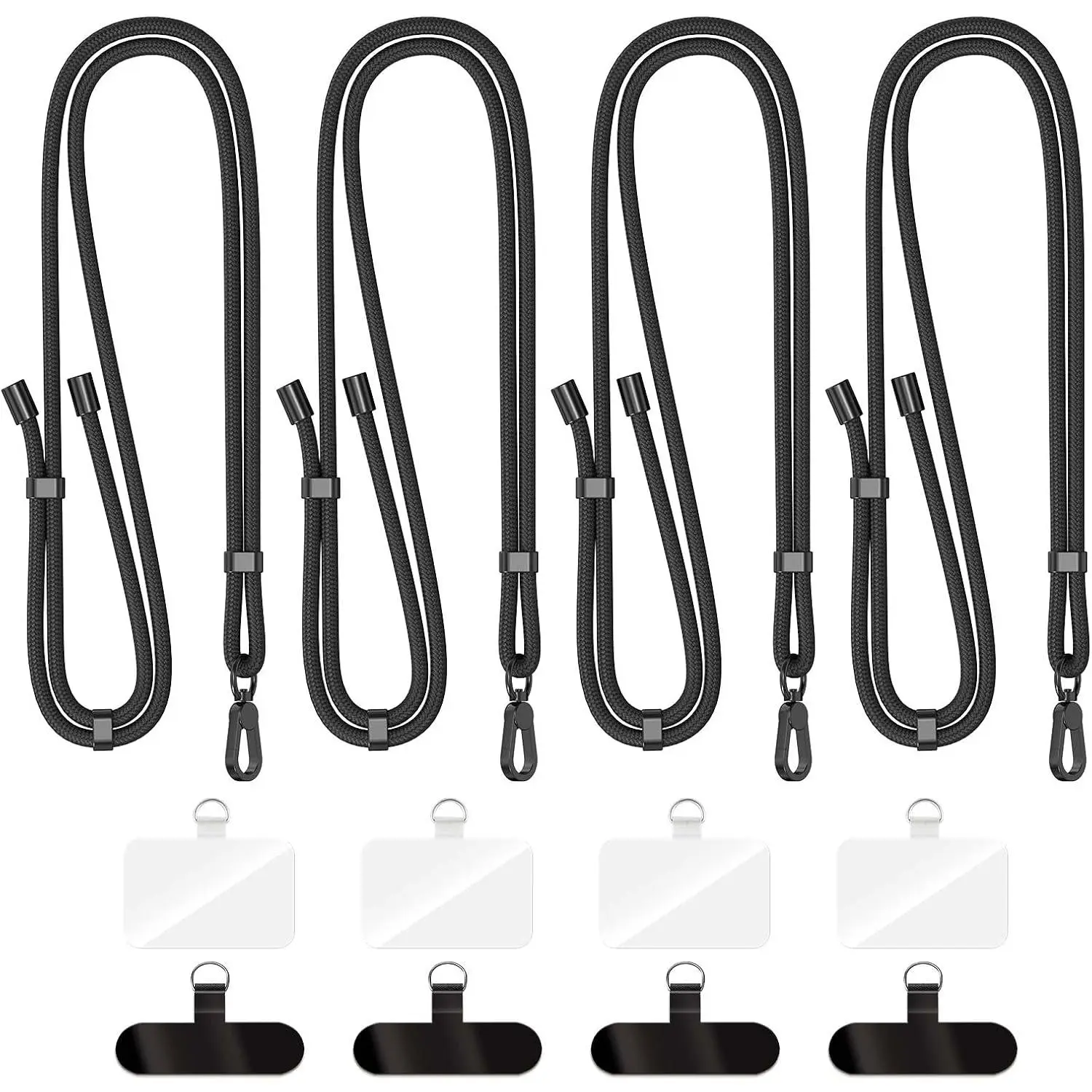 Adjustable Phone Lanyard with Tether Tabs, Durable Transparent Smartphone & Cellphone Accessory, Accessories, Metal