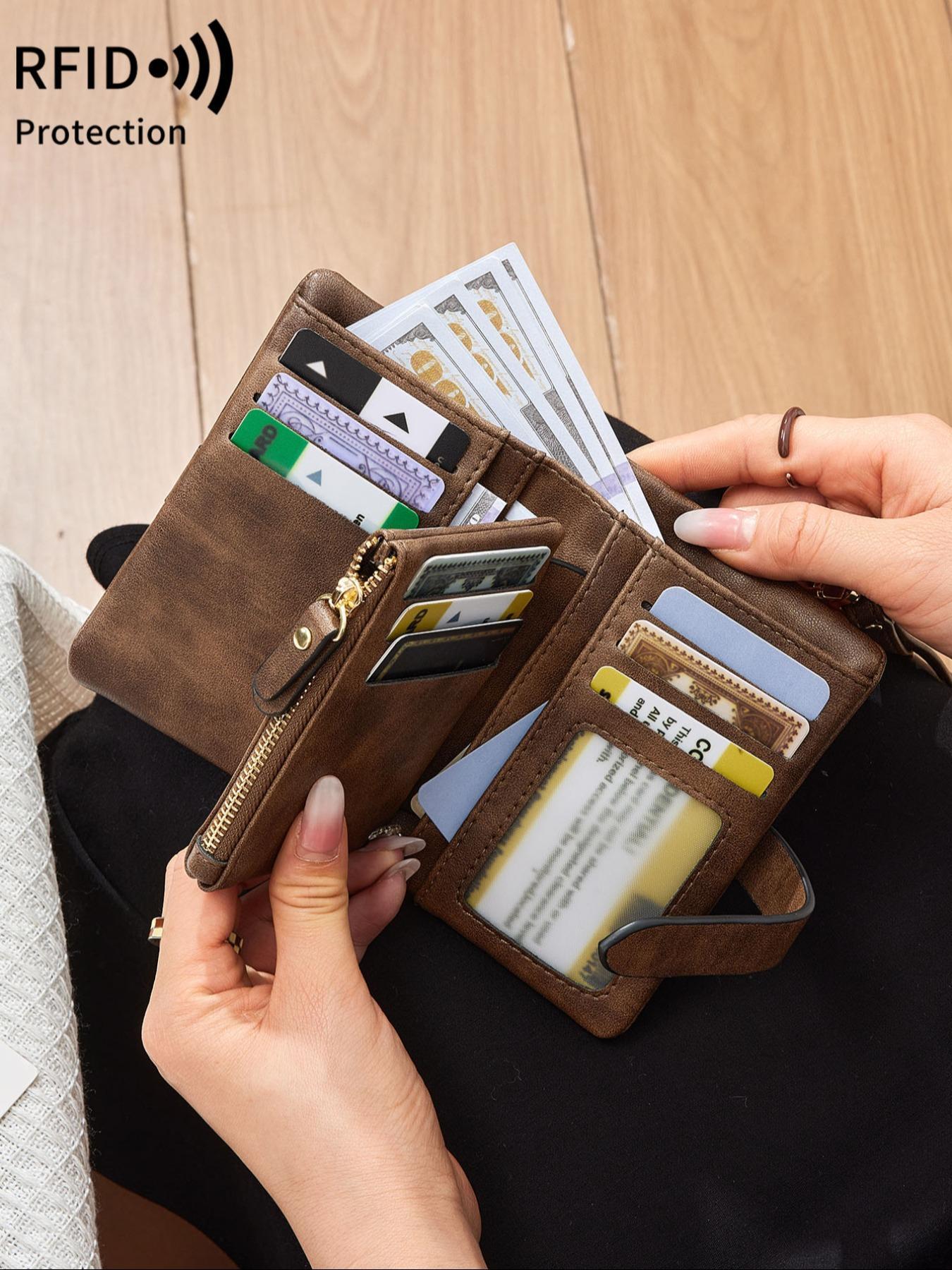 Women's Fashionable Solid Color Zipper Short Wallet, Casual Versatile Handheld Coin Purse, Trendy All-match Designer Wallet for Daily Use, Commuter Purse