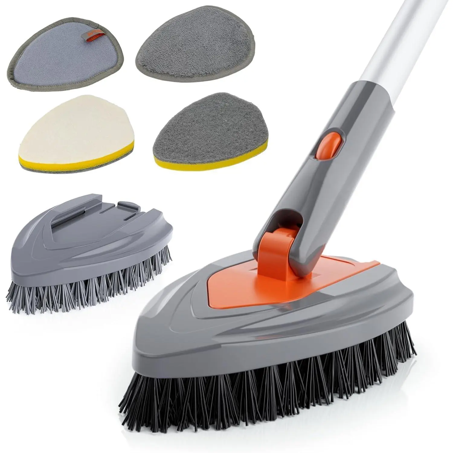 4-in-1 Long-Handled Tub -Versatile Bathroom Cleaning Brush with Shower -Ideal Shower Cleaner Brush for Efficient Cleaning-Long Handle Scrub Brush for Shower, Tub, and Bathroom